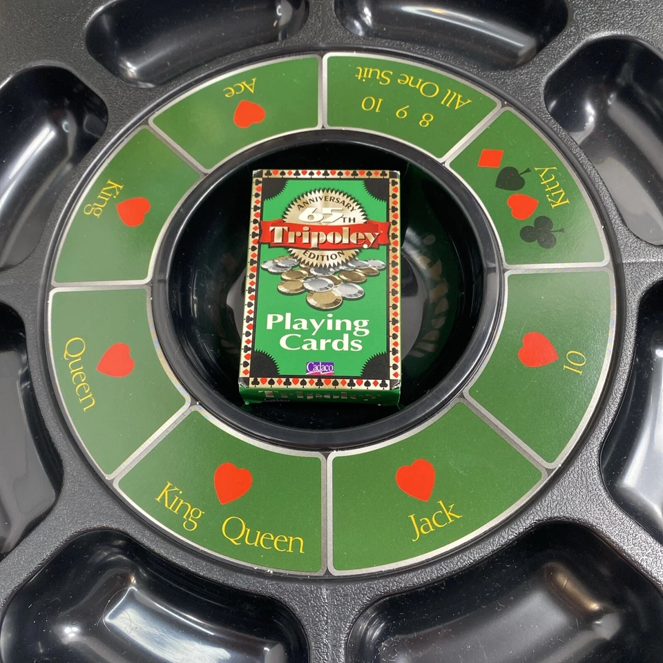 Cadaco Tripoley Special Edition Rotating Turntable Rummy Poker Hearts Complete - Image 2 of 4