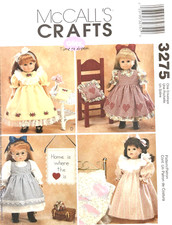 McCall's Doll Clothes and Craft Projects Pattern 3275 Size 18" Tall UNCUT