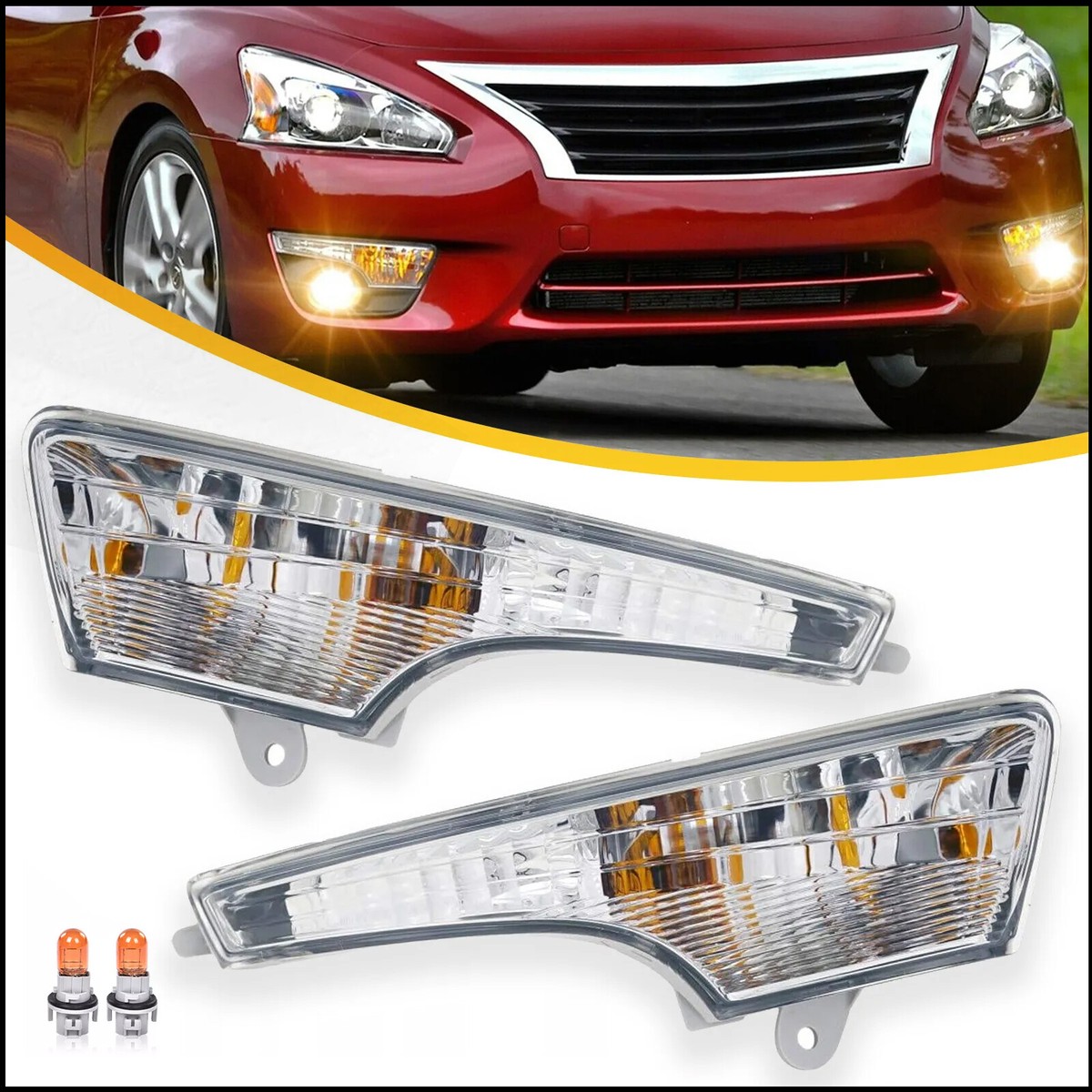 Pair Turn Signal Coner Fog Light For 2013-2015 Nissan Altima