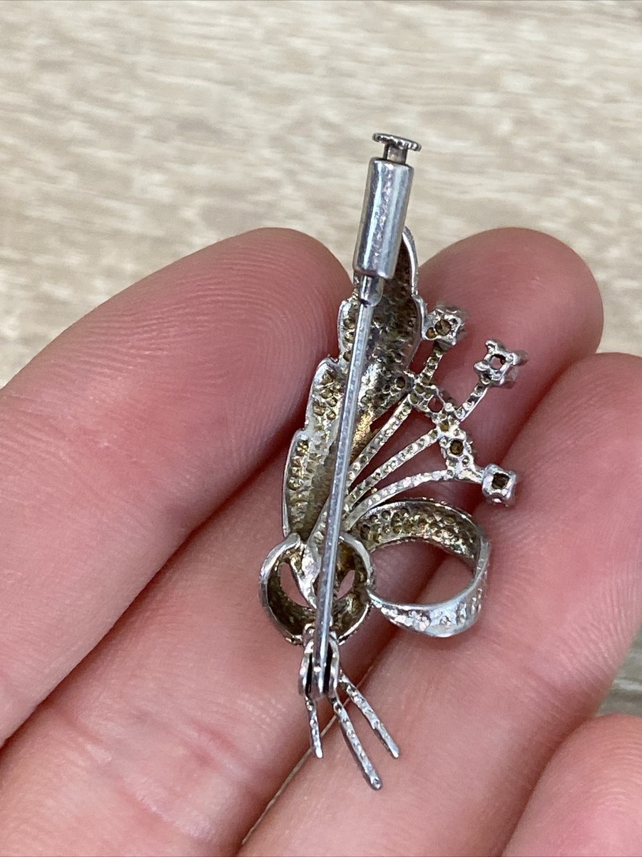 Broche Ancienne Argent Massif 925 | Art Déco Nouveau Créateur Bouquet | Vintage