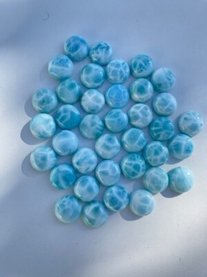 #ad 5 Pcs AAA Top Quality 5mm 16mm Larimar Round Gemstones Cabochons Lot $494.46