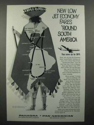 1961 Panagra Pan America Airways Ad - Economy Fares