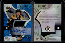 2021-22 Upper Deck Allure Rookie Blue Line Auto Jersey #137 Jack Ahcan /75