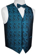 MEN'S SERENE PAISLEY FORMAL DRESS TUXEDO VEST BOW-TIE SET. WEDDING PROM