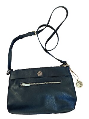 Anne Klein Purse Crossbody Handbag 10x7 Black Zipper Close Excellent  Condition