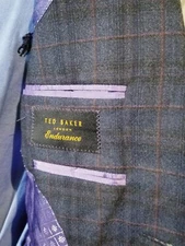 Ted Baker Endurance purple orange Top Stitch Check Blazer Jacket sport Coat 40S 