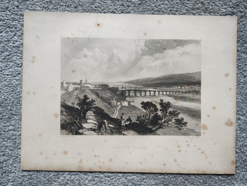 Berwick Bridge - Antique Print - 1842