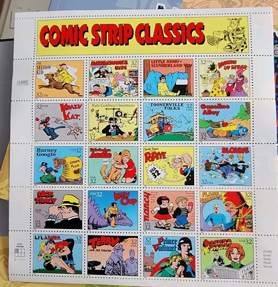 1995 Comic Strip Classics Collector Stamps Sealed Book 20 First Day  Postcards - Image 4 of 4
