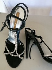 Sexy Sandali Sera Strass Tacchi Alti 11 Gioiello Cinturino Italy Diamante 37