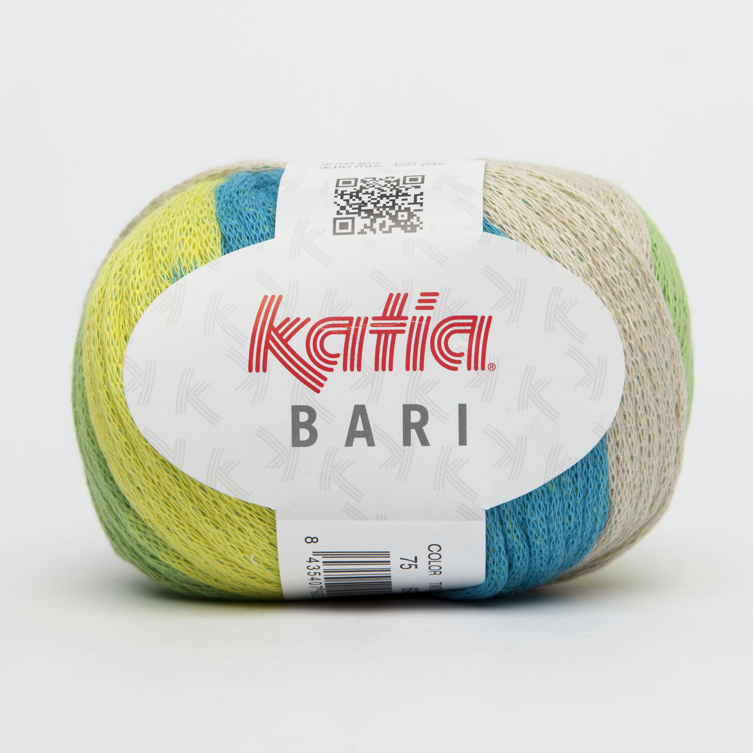Bari by Katia - Turquoise/Linen/Green/Yellow (75) - 50 g / approx. 110 m Wool