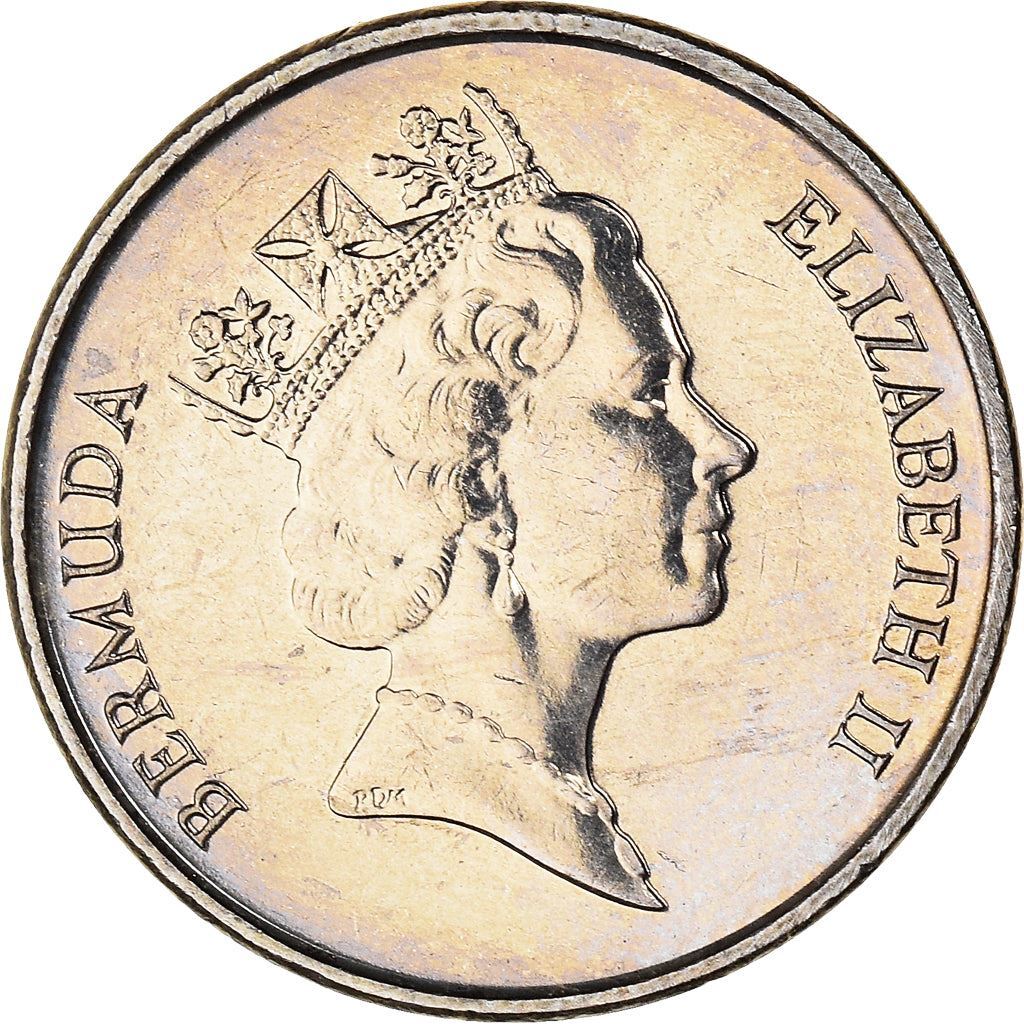 Bermudian 5 Cents Coin | Queen Elizabeth II | Angelfish | Bermuda