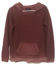 American Eagle Outfitters Women s Maroon Hoodie Size Small Faded Vintage Look