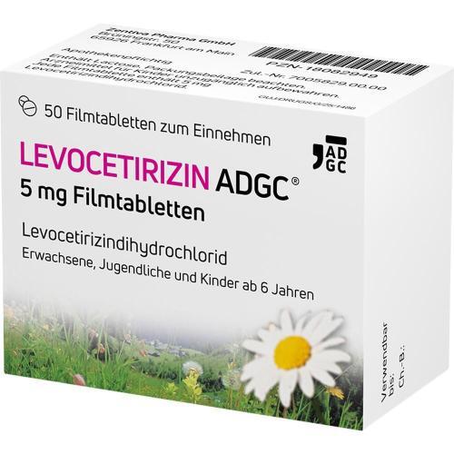 LEVOCETIRIZIN ADGC 5 mg Filmtabletten 50 ST PZN 18082949