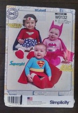 Simplicity 8193 Baby Girl Superhero Costume Supergirl Batgirl Wonder Woman Uncut