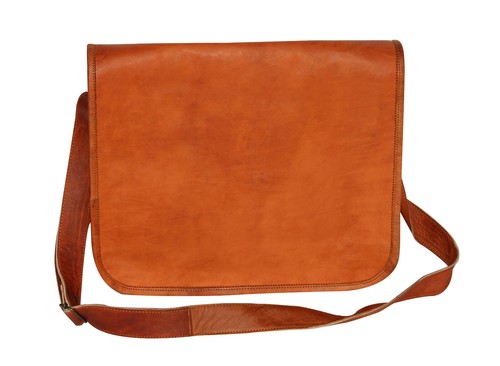 Sac Bandoulière Homme En Cuir Véritable - Style Transport/gym, Marron, Fait Main, Rigide