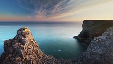 Landscape coast sea cliff horizon nature sky rocks Custom Gaming Mat Desk
