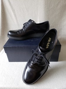 prada leather platform derby shoes
