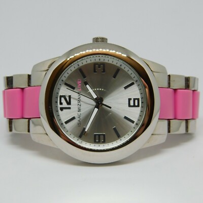 Isaac Mizrahi Live! Japan Movt Stainless Steel Base Pink Dial Silver Tone Watch Isaac Mizrahi Live! Japan Movt Stainless Steel Base Pink  main image 2