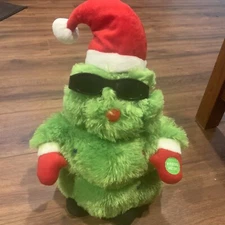 Vtg 90s Douglas Fir tree Animated Singing Jingle Bels Christmas Tree Sunglasses