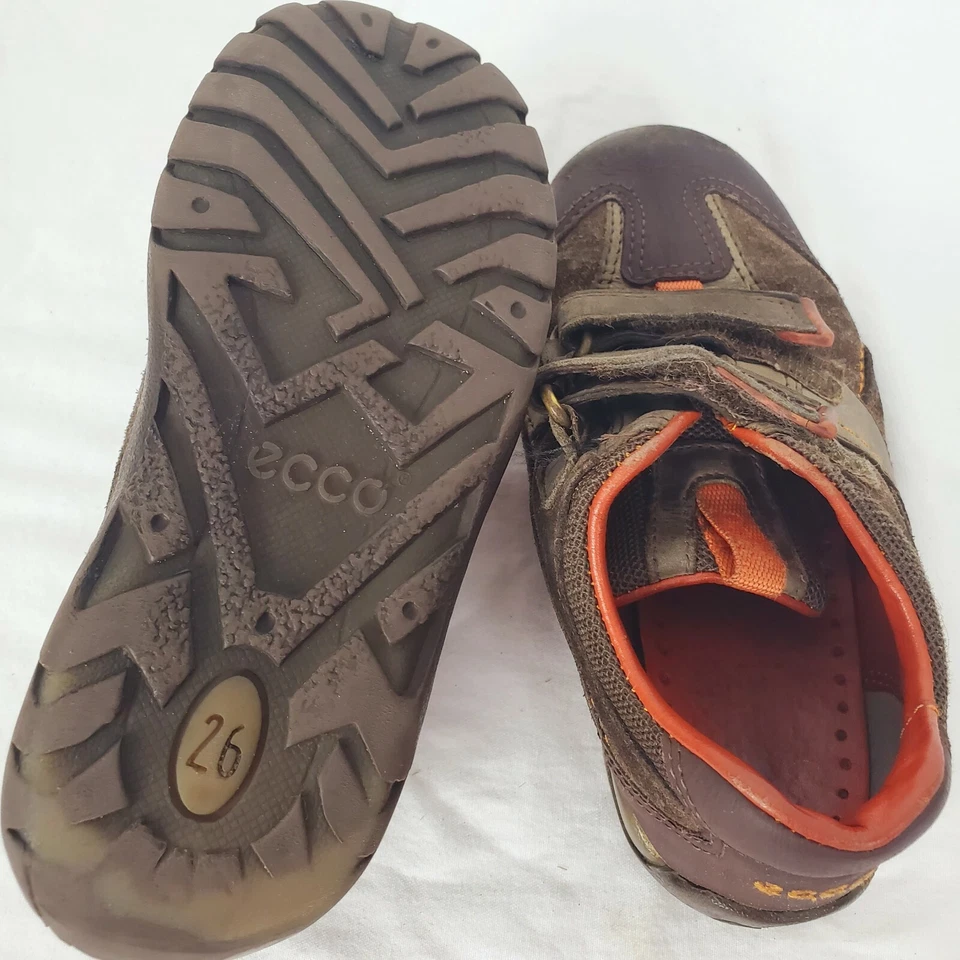 Zapatos de gamuza de cuero marrón naranja ECCO para niños pequeños EU 26 US 9/9.5 Foto 2 de 4