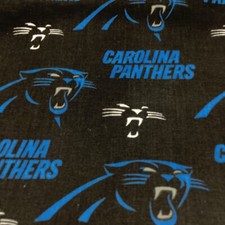 Carolina Panthers Black Blue Fabric Cotton 2.11 Yards Football NFL 2012