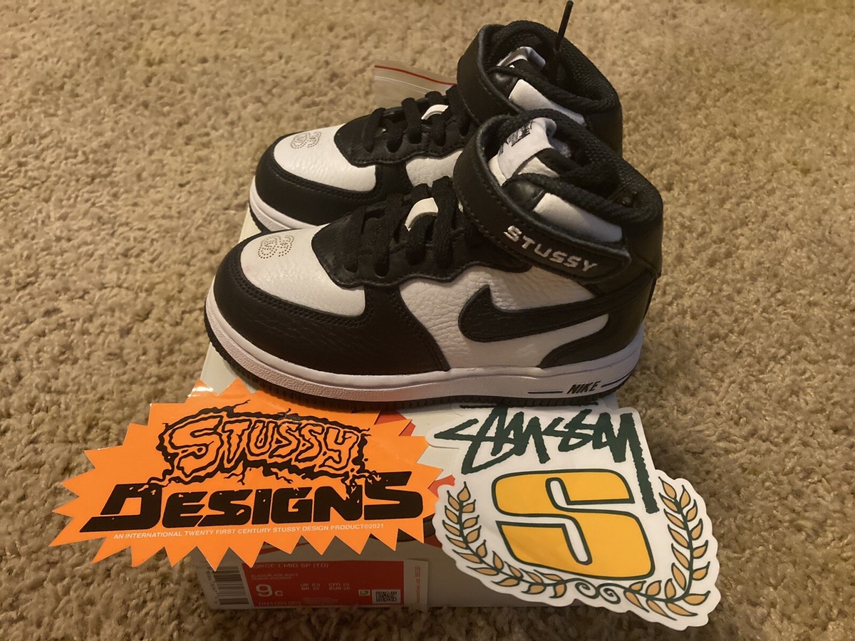 Stussy Nike Air Force 1 Mid Toddler Size 9C DN4160-002 | eBay