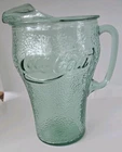 Vintage Coca-Cola Pebbled Green Glass 64 Ounce Pitcher