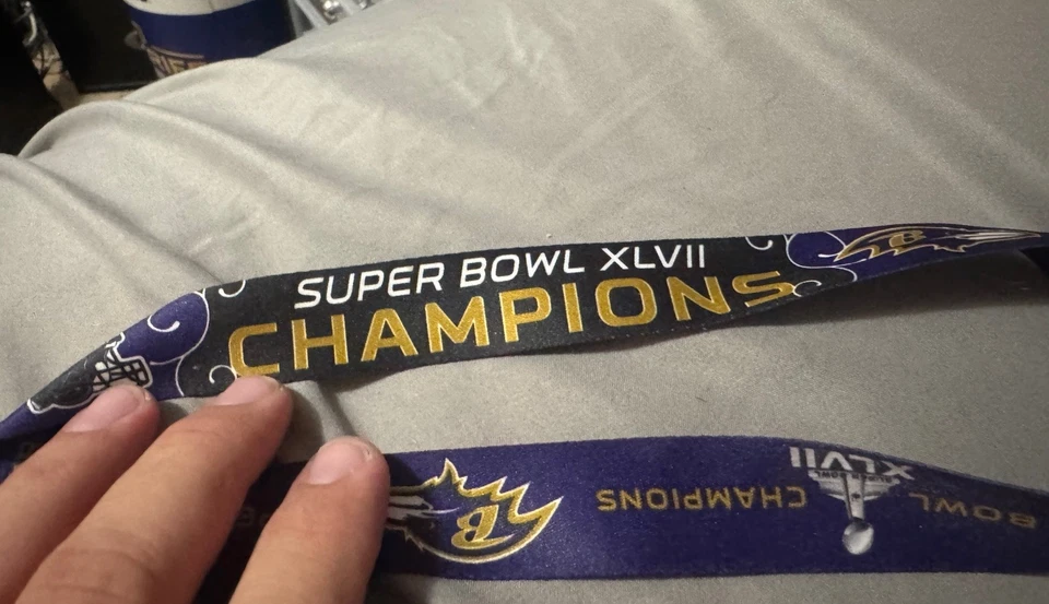 Baltimore Ravens Super Bowl XLVII Champions 19” Lanyard,Keychain NFL WINCRAFT - Image 2 of 4