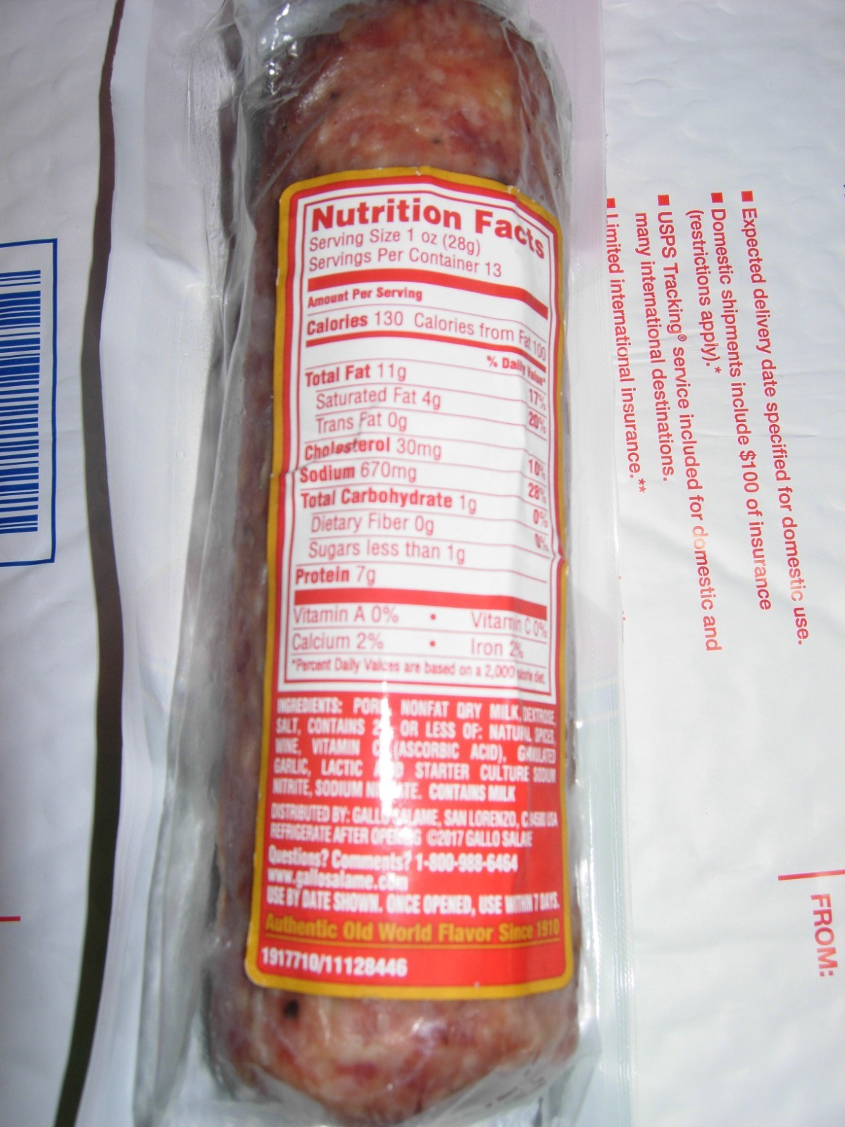 1 - PACK GALLO ITALIAN SALAMI DRY SALAME "Family Size" 13 Oz Each Fast & Fresh