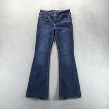 American Eagle Jeans Womens 4 Short Blue Artist Flare Low Rise Stretch Dark Wash