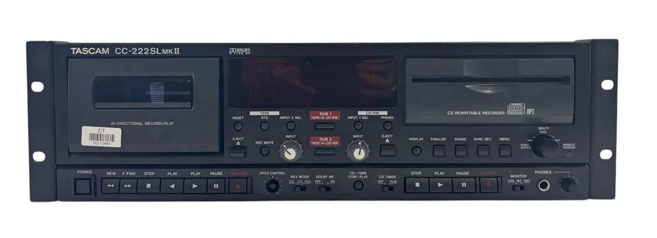 TASCAM CC-222SLMKII Rack Mount CD Recorder / Cassette Deck Combo Player - Image 2 of 4