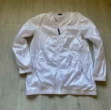 USA Pro Fitness/Athletic Jacket Womens White Size 14 Zip Pockets V Neck