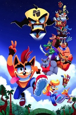 Crash Bandicoot N. Sane Trilogy Video Game Poster   Gaming Wall Art, Video Game