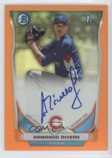 2014 Bowman Prospect Chrome Orange Refractor 17/25 Armando Rivero Auto b9e
