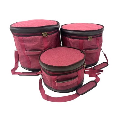 Barton GSP Premium 3-Piece Drum Bag Set, 12x8/14x14/22x14, Mulberry Truffle