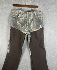 Wrangler Pro Gear Pants Mens 38x32 Brown Realtree Camo Canvas Hunting Outdoor