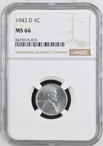 1943 D Lincoln Cent Wheat Reverse NGC MS-66