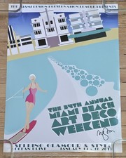 **SALE** *SIGNED*NEW* 2011 Miami Beach Art Deco Weekend Official Poster 24"x18"