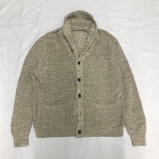 Polo Ralph Lauren Cardigan Mens Large Beige Shawl Collar Button Down Cotton