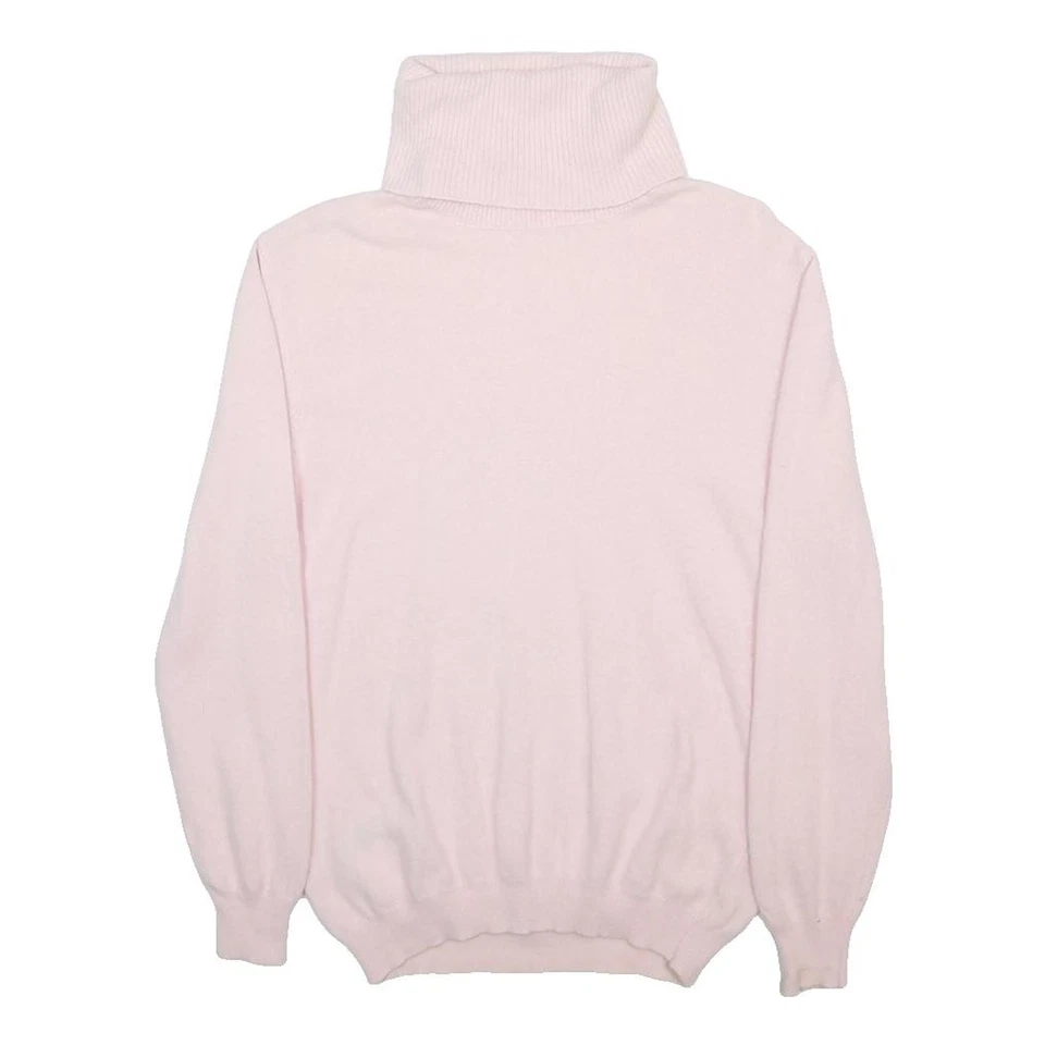 MARKS & SPENCER Pull Femme Rose Uni Col Roulé Angora Maille UK 12 - Photo 3/4