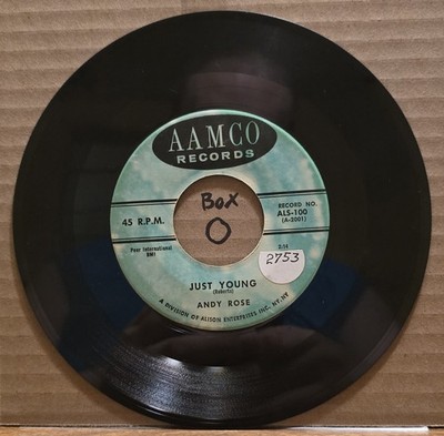 Andy Rose: Just Young/Lov A Lov A Love - VG | 1958 Rockabilly 45rpm - AAMCO 