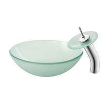 Swiss Madison SM-VSF25 Cascade 16-9/16" Glass Vessel Bathroom - Frosted
