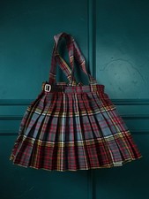 VINTAGE Girls Wool England Blend Pleated Skirt Size 4 Years