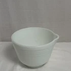 Pyrex White Milk Glass Banded Small Mixing Bowl with Spout Hamilton Beach #20