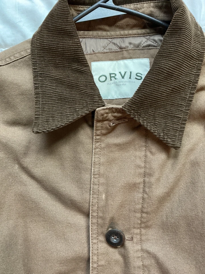 Orvis Field Abrigo Chaqueta, Hombre Talla Mediana, Caqui Oscuro/Forrado Foto 4 de 4
