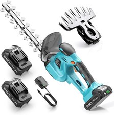 Seesii Cordless Grass Shear Shrubbery Trimmer 2-IN-1 Hedge Shears/Grass Cutters