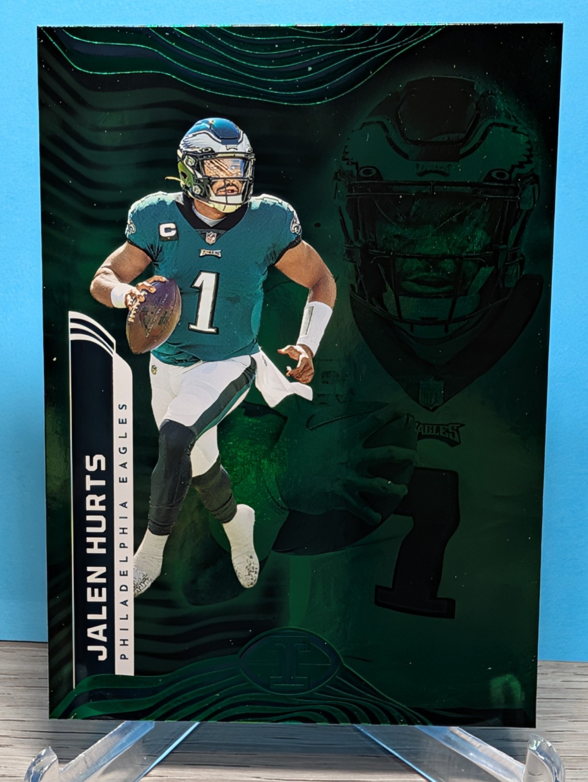 2022 Panini Illusions - Jalen Hurts #79 Trophy Collection Emerald COLOR MATCH