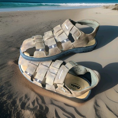 Bata Fisherman Sandals SL 861-4110 Brown/Tan Leather Comfort Size 10 Sturdy