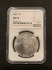 1882-P U.S. MORGAN SILVER DOLLAR - MS 62 - NGC GRADED!