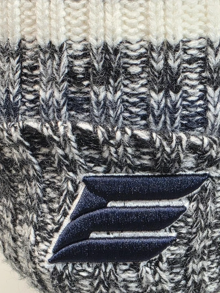 Chapéu Zephyr Beanie Pom malha cinza branco martelado listrado inverno algemado acrílico masculino - Imagem 4 de 4